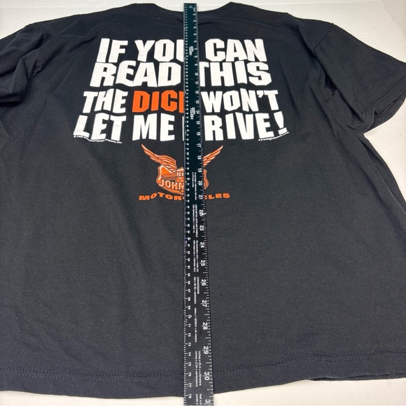 Vintage Big Johnson Motorcycles XXL Shirt Black If You Can Read Won’t Let Drive - Picture 4 of 7